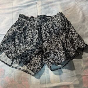 lululemon athletica Black and White Floral Athletic Shorts